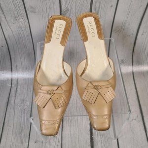 Gucci Vintage Square Toe Mules Tassels